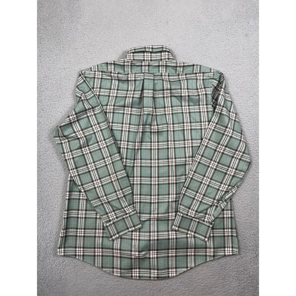 Brooks Brothers Mens Size XL Regent Green Plaid Long Sleeve Button Up Shirt - Picture 2 of 12